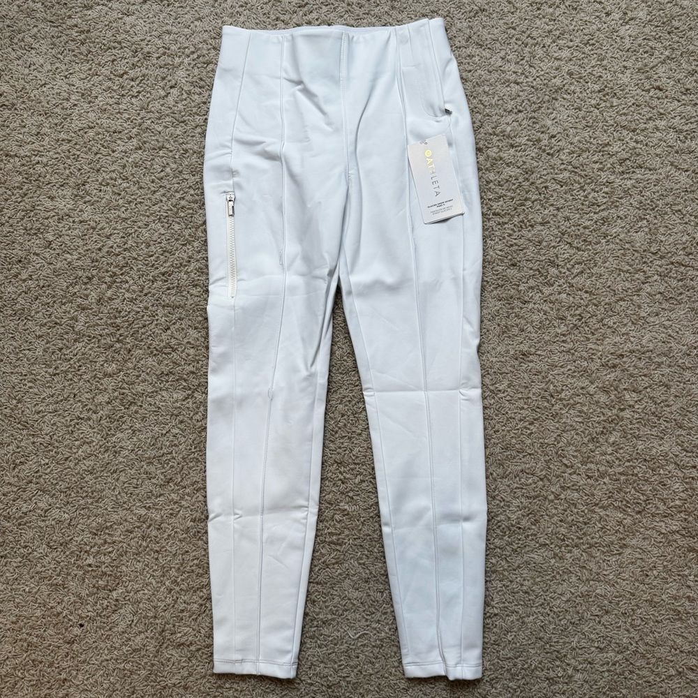Athleta Glacier Snow Skinny Pants NWT Womens Size 4 Petite White - Picture 2 of 11